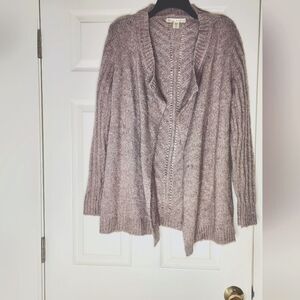 Kaisely M Latte Brown WOOL Blend Longslvs Knit Women's Opened Cardigan Sweater